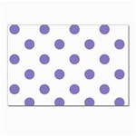 Polka Dots - Ube Violet on White Postcards 5  x 7  (Pkg of 10)
