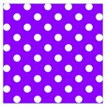 Polka Dots - White on Violet Large Satin Scarf (Square)