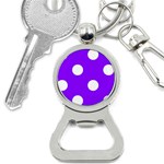 Polka Dots - White on Violet Bottle Opener Key Chain