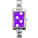 Polka Dots - White on Violet Rectangle Italian Charm Watch