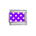 Polka Dots - White on Violet Italian Charm (9mm)