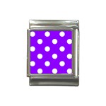 Polka Dots - White on Violet Italian Charm (13mm)