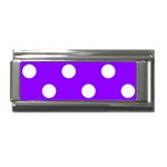 Polka Dots - White on Violet Superlink Italian Charm (9mm)