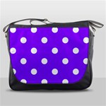 Polka Dots - White on Violet Messenger Bag