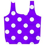Polka Dots - White on Violet Full Print Recycle Bag (XL)