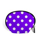 Polka Dots - White on Violet Accessory Pouch (Small)