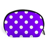 Polka Dots - White on Violet Accessory Pouch (Large)