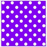 Polka Dots - White on Violet Canvas 20  x 20 