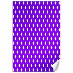 Polka Dots - White on Violet Canvas 24  x 36 