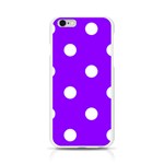 Polka Dots - White on Violet Apple iPhone 6/6S Silicone Case (Transparent)