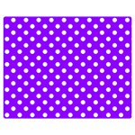 Polka Dots - White on Violet Double Sided Flano Blanket (Medium)