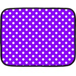 Polka Dots - White on Violet Double Sided Fleece Blanket (Mini)