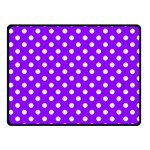 Polka Dots - White on Violet Fleece Blanket (Small) (One Side)