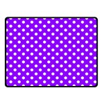 Polka Dots - White on Violet Double Sided Fleece Blanket (Small) (Two Sides)