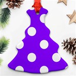 Polka Dots - White on Violet Ornament (Christmas Tree)