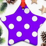 Polka Dots - White on Violet Star Ornament (Two Sides)