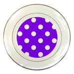Polka Dots - White on Violet Porcelain Plate