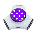 Polka Dots - White on Violet Portable USB Hub (One Side)