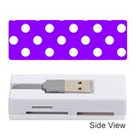 Polka Dots - White on Violet Memory Card Reader (Stick)