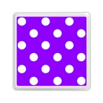 Polka Dots - White on Violet Memory Card Reader with Storage (Square)