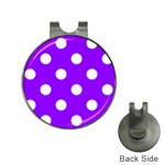 Polka Dots - White on Violet Golf Ball Marker Hat Clip