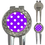 Polka Dots - White on Violet 3-in-1 Golf Divot