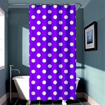 Polka Dots - White on Violet Shower Curtain 36  x 72  (Stall)