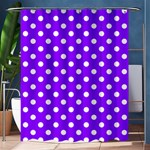 Polka Dots - White on Violet Shower Curtain 60  x 72  (Medium)