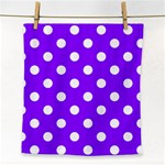 Polka Dots - White on Violet Face Towel