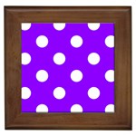 Polka Dots - White on Violet Framed Tile