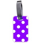 Polka Dots - White on Violet Luggage Tag (Two Sides)