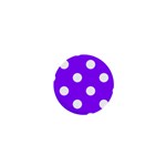 Polka Dots - White on Violet 1  Mini Button