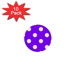 Polka Dots - White on Violet 1  Mini Button (10 pack)