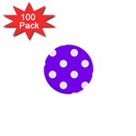 Polka Dots - White on Violet 1  Mini Button (100 pack)