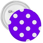 Polka Dots - White on Violet 3  Button