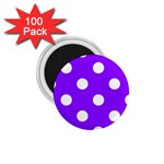 Polka Dots - White on Violet 1.75  Magnet (100 pack)