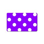 Polka Dots - White on Violet Magnet (Name Card)