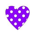 Polka Dots - White on Violet Magnet (Heart)