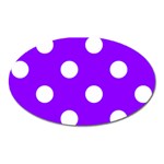 Polka Dots - White on Violet Magnet (Oval)