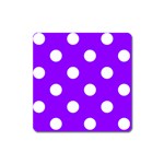 Polka Dots - White on Violet Magnet (Square)