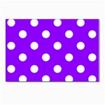 Polka Dots - White on Violet Postcards 5  x 7  (Pkg of 10)