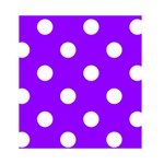 Polka Dots - White on Violet Greeting Card 4.5  x 6 