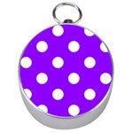 Polka Dots - White on Violet Silver Compass