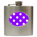 Polka Dots - White on Violet Hip Flask (6 oz)