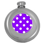 Polka Dots - White on Violet Hip Flask (5 oz)