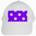 Polka Dots - White on Violet White Cap