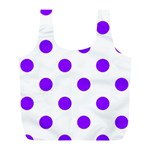 Polka Dots - Violet on White Full Print Recycle Bag (L)