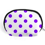 Polka Dots - Violet on White Accessory Pouch (Medium)