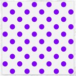 Polka Dots - Violet on White Canvas 16  x 16 