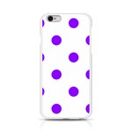Polka Dots - Violet on White Apple iPhone 6/6S Silicone Case (Transparent)